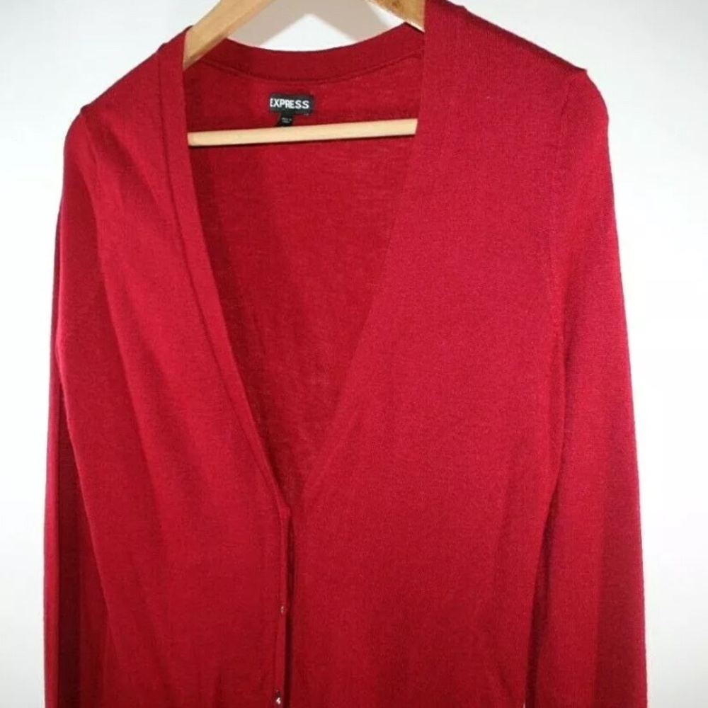 Express Deep V-neck Sweater Dress M Front Pockets